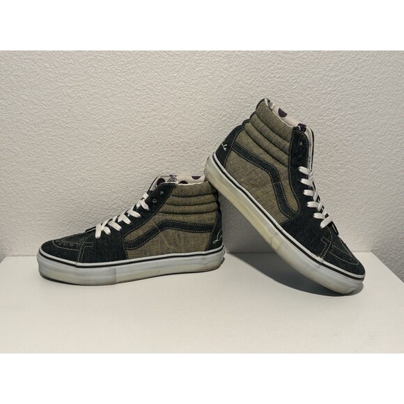 2006 VANS SK8-Hi LX LOOMSTATE SKATE SHOES SZ 8.5 BLUE DENIM POLKA DOTS SNEAKERS - Picture 8 of 14